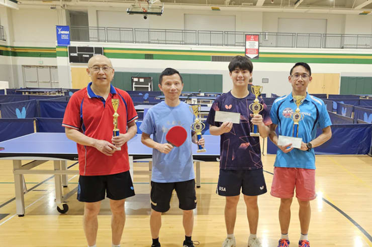 (L-R) Men’s Doubles Finalists - Steve Wang/Lei Wu and Champions - Changbo Lu/Alan Chu at the 2023 NC State Championships.